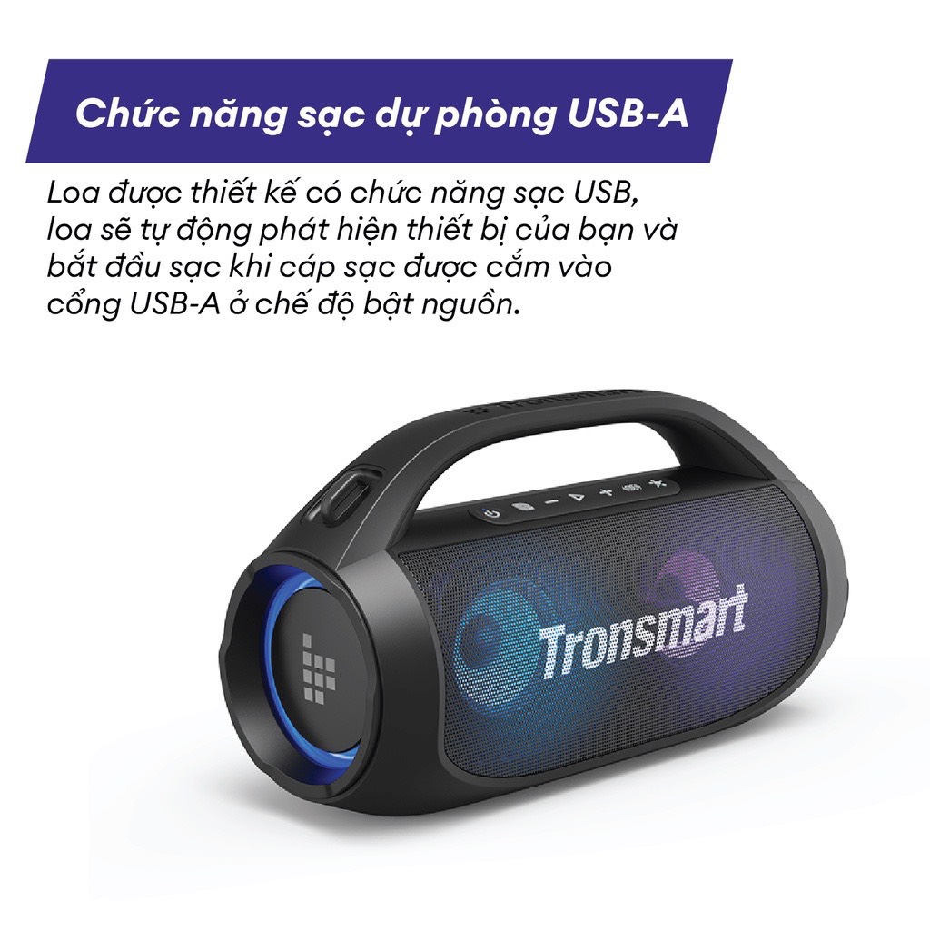 Loa Bluetooth di động TRONSMART BANG SE – Đèn LED - Công suất 40W - Chống nước IPX6 - Hàng chính hãng