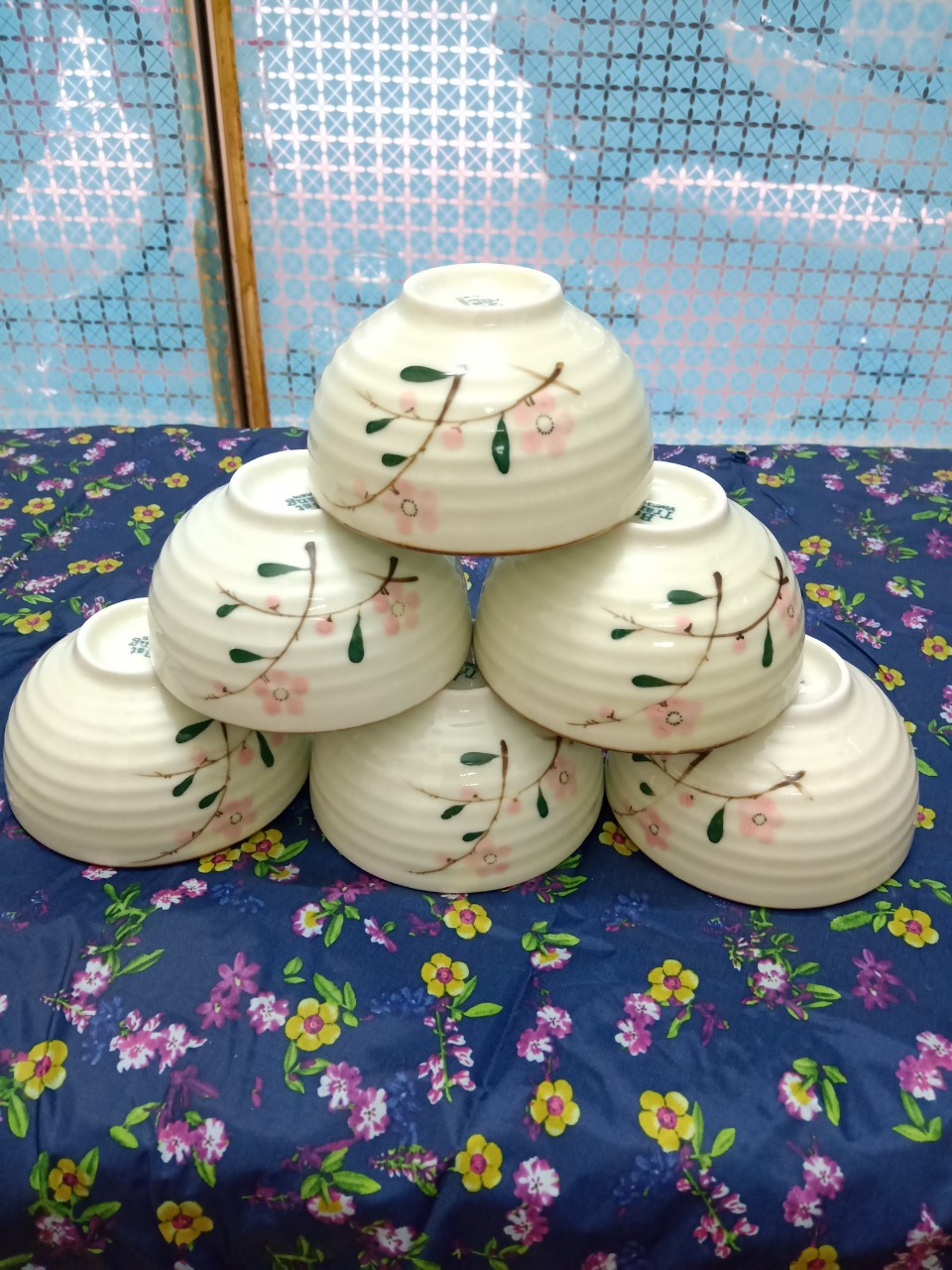 Bộ 06 bát ăn cơm gôm sứ Bát Tràng