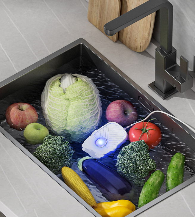 Máy Rửa Rau Củ Quả Bằng Sóng Siêu Âm Giúp Làm Sạch Thực Phẩm Cho Nhà Bếp Nguồn Usb