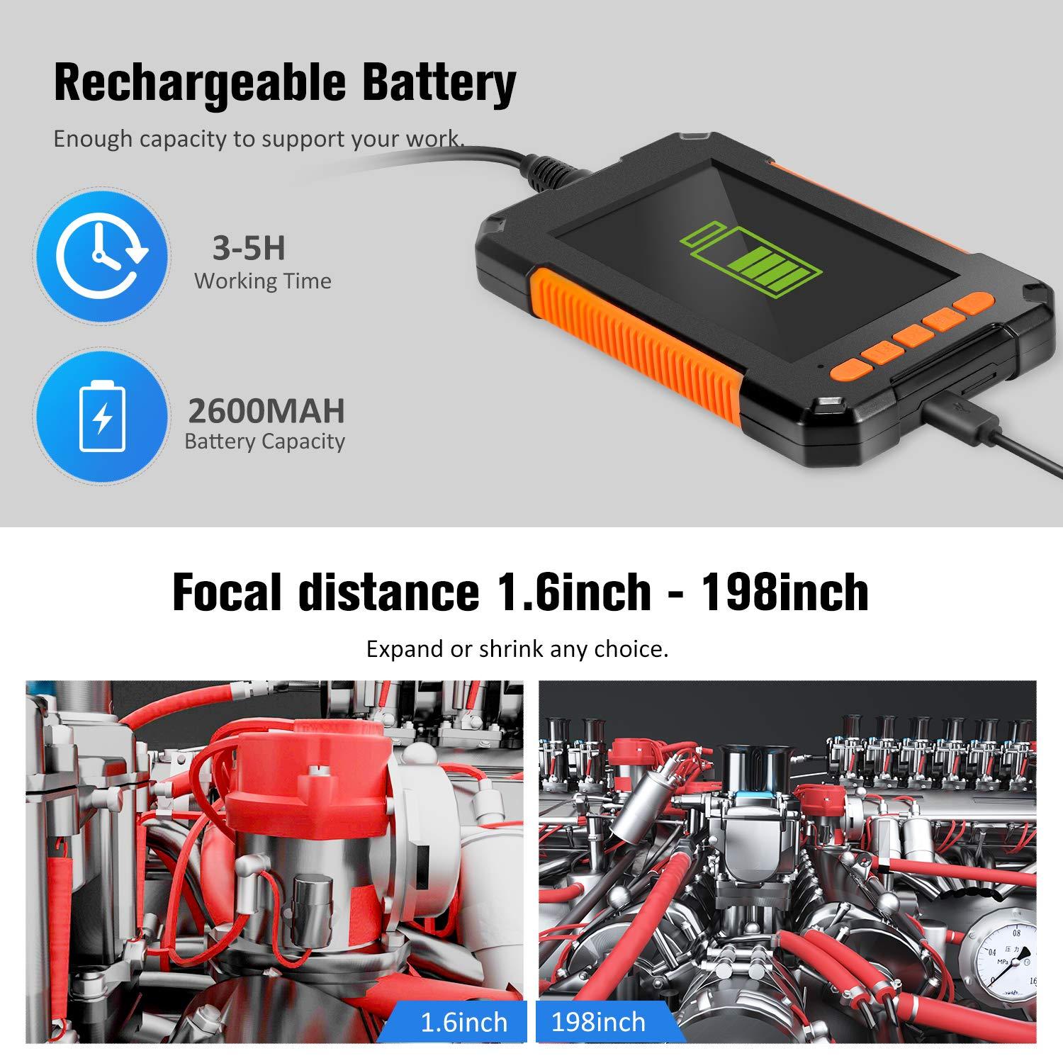 Industrial Endoscope Camera 1080P 4.3 " IPS Single Dual Lens Pipe Car Inspection Camera IP68 Waterproof 8 LEDs For Sewer Engine