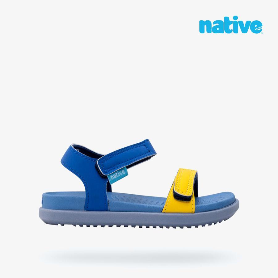 Giày Sandals Bé Trai Native Charley Sugarlite Block Junior - Vàng/ Xanh dương