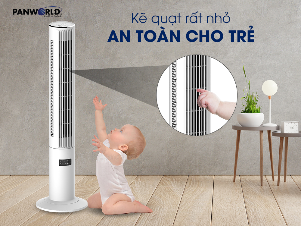 Quạt Tháp không cánh Panworld The Luxuria PW-L360 không cánh xoay 360 độ lọc không khí hẹn giờ thương hiệu Thái Lan - Hàng chính hãng