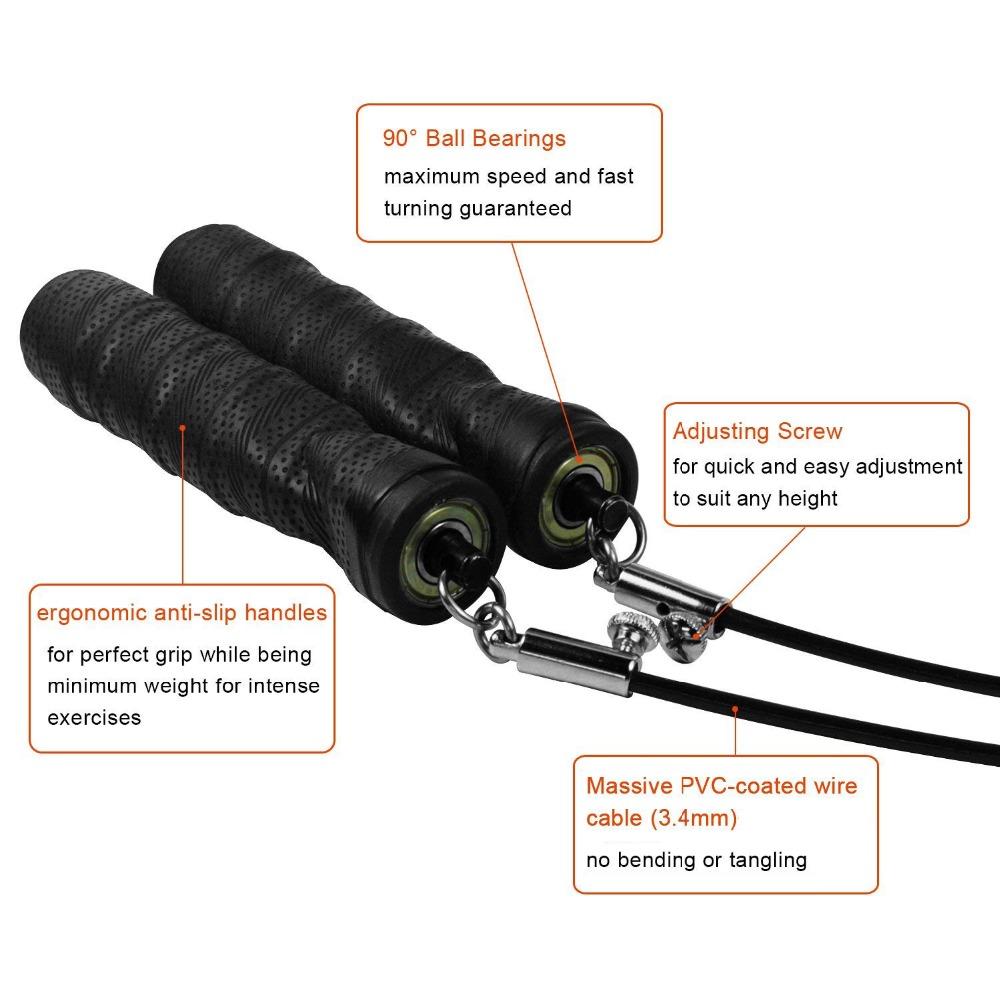 Dây Nhảy Tốc Độ Dây Nhảy Crossfit Dây Nhảy Thể Dục Dây Nhựa PVC Chắc Chắn Lớp Cao Su Có Thể Điều Chỉnh Mang Tốc Độ Cao cabl