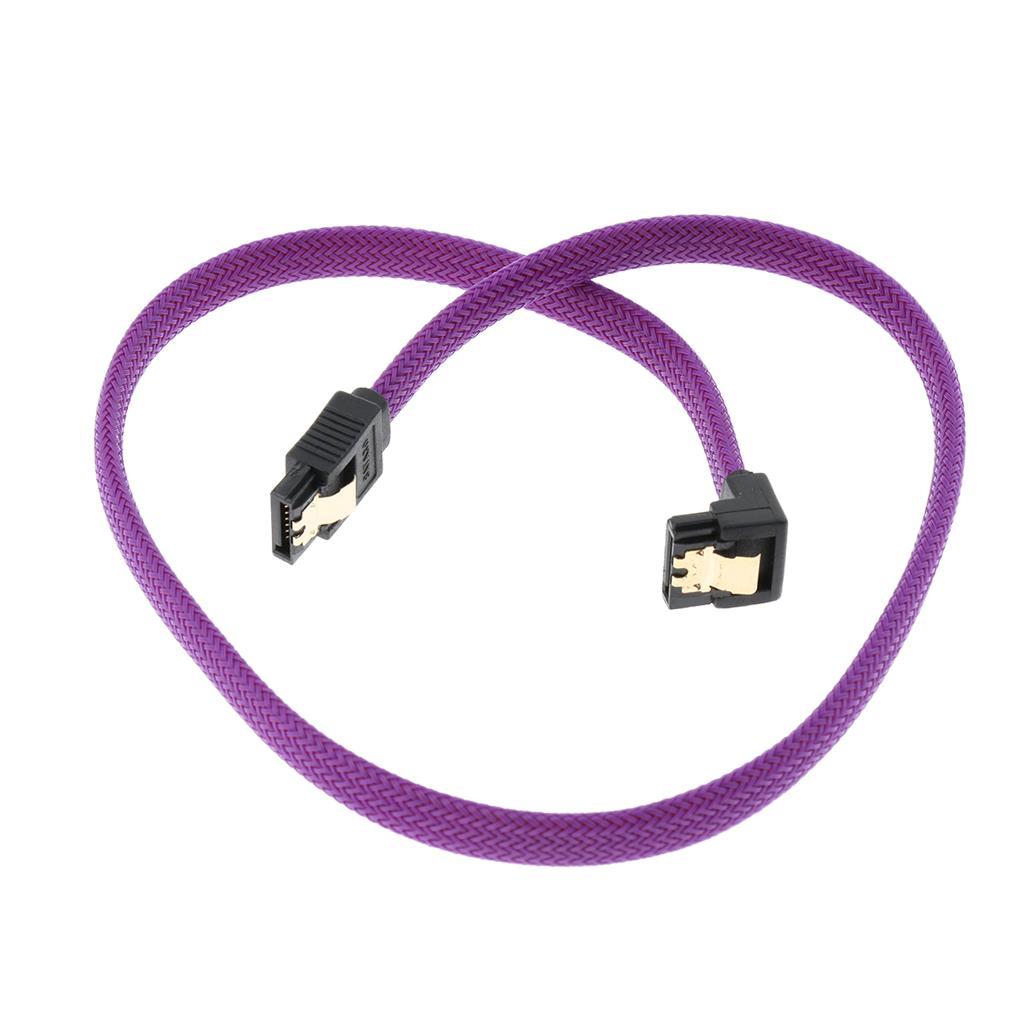 Slim SATA 3.0 Cable for HDD SSD Straight to 90-degree with Lock 50cm