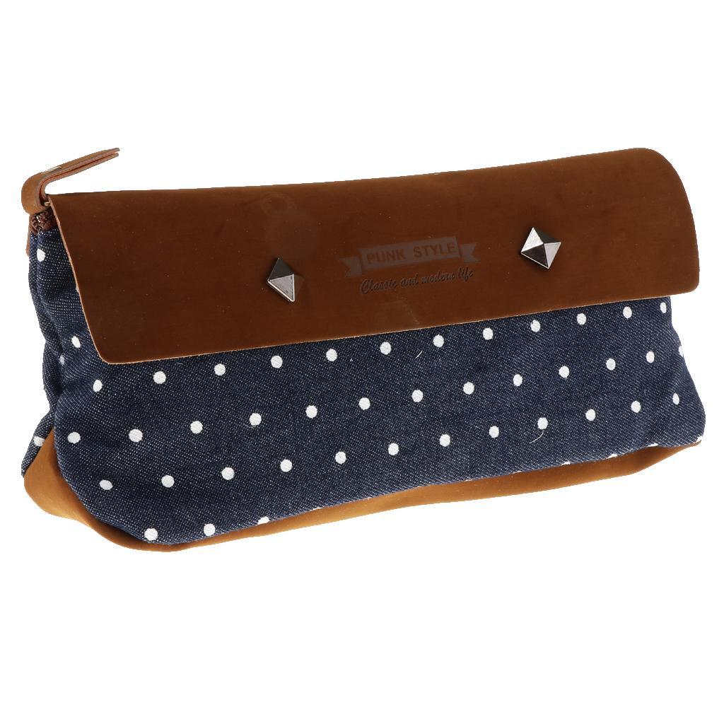 Canvas Large Capacity Pencil Pen Case Student Office School Stationery Case Large Storage Bag Pouch Holder Make Up Organizer Pouch Zipper Bag
