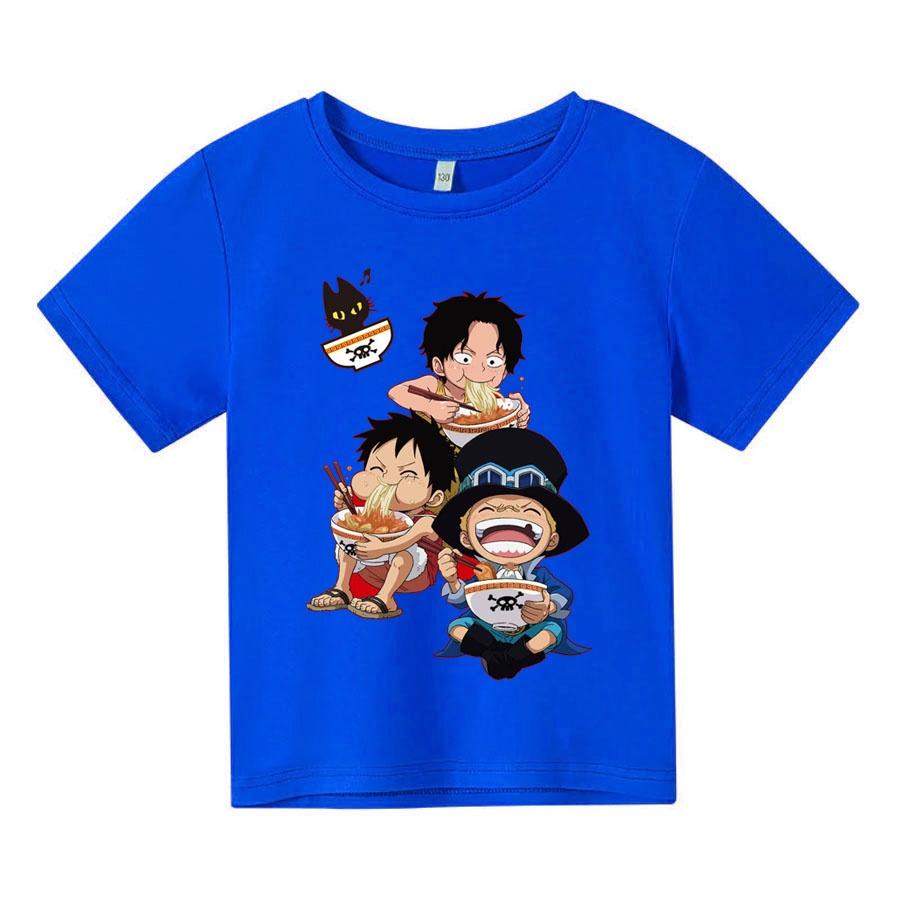 Áo thun cho bé, Áo thun trẻ em ONE PIECE CHIBI, 4 màu, có size người lớn, Anam Store