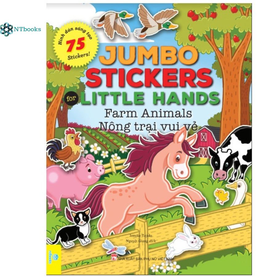 Sách Jumbo Stickers for Little Hands - Farm Animals - Nông trại vui vẻ