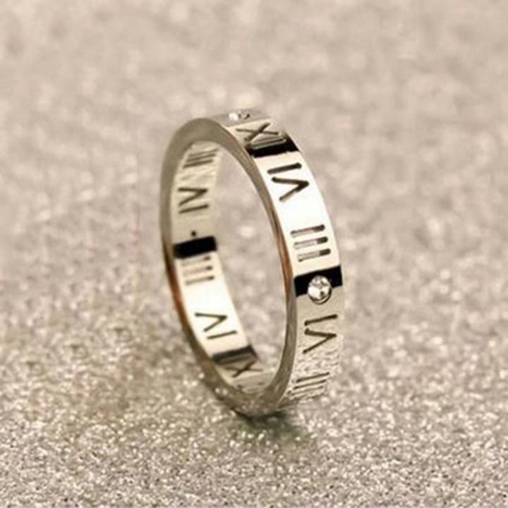 Nhẫn titan nữ thời trang cao cấp số la mã cách điệu thép không gỉ titanium trangsucpt 3 màu NNUT39
