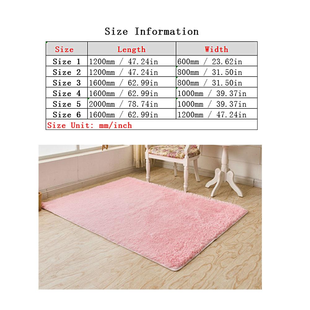 Tấm thảm trải sàn siêu mềm mịn hình chữ nhật, thiết kế đáy chống trượt, trang trí nội thất hoàn hảo
