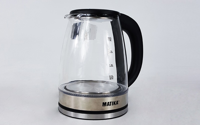 [Hàng chính hãng]Ấm Siêu Tốc Thủy Tinh 1.8L Matika MTK-35 Công Suất 1800W Thiết Kế Hiện Đại Trong Suốt Đun Nước Siêu Nhanh Có Đèn Led Khi Sôi