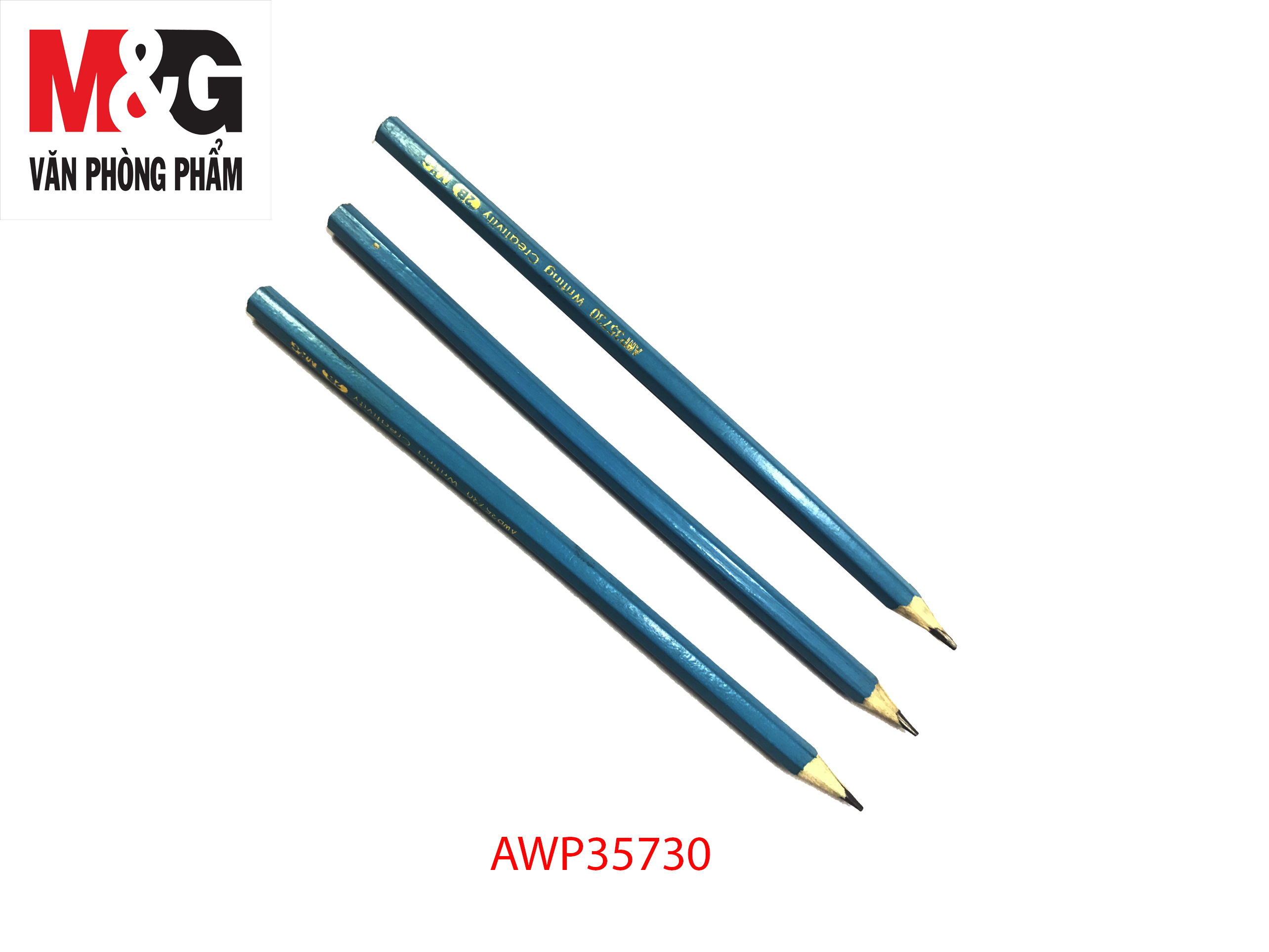 Combo 5 Chì Chuốt 2B M&G Màu Xanh AWP35730 Không Gôm