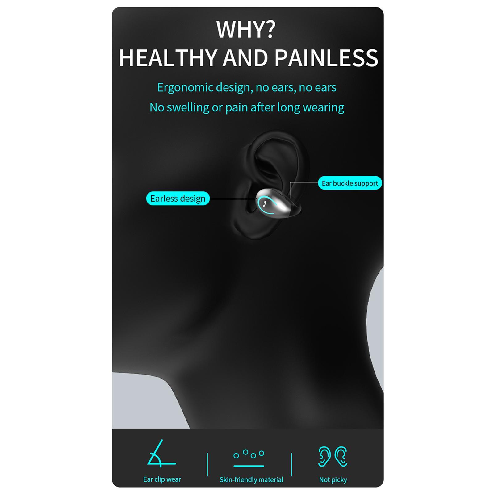 Open Ear Headphones Sport Headphones Portable Stereo Earphones for Workout Black