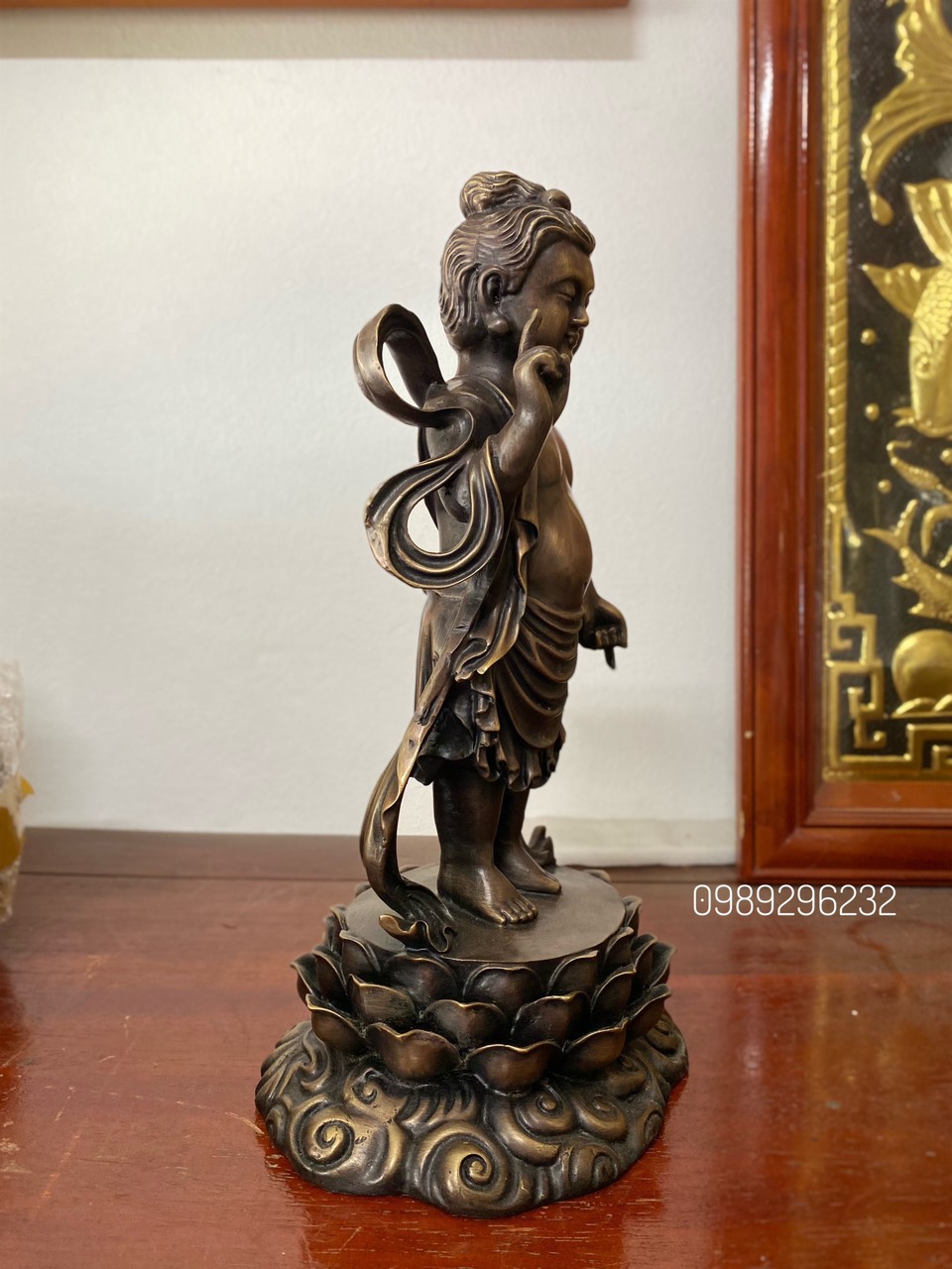 Tượng đức phật Đản Sanh bằng đồng vàng - Tượng Phật Đản Sanh mới