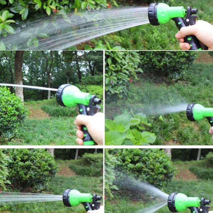 Bộ vòi xịt nước tưới cây đa năng 7 chế độ kèm dây tưới 15m lò xo dễ thu gọn 206791-3