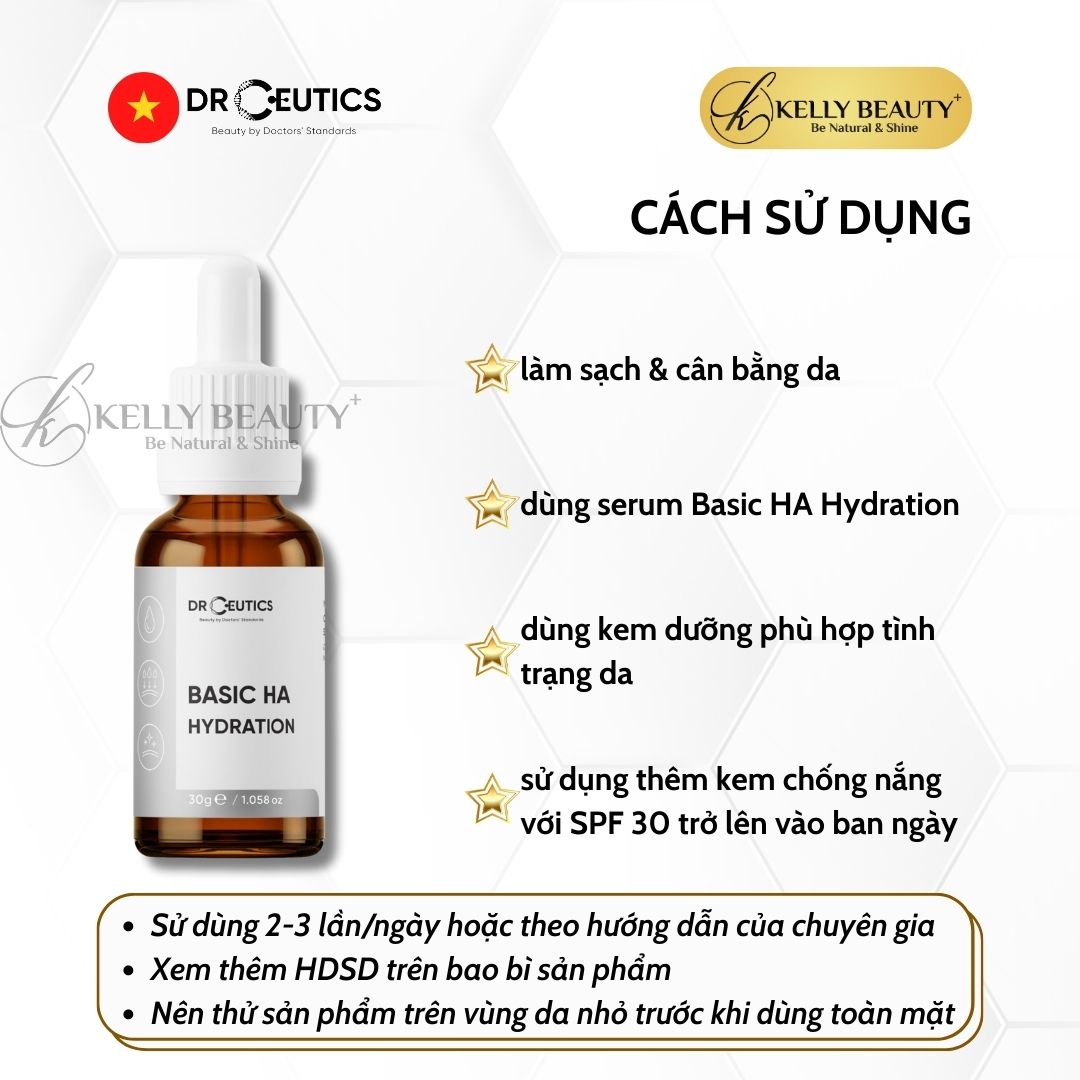 Serum Basic HA Hydration Drceutics - Cấp Ẩm, Nuôi Dưỡng, Mềm Mịn Cho Da Dầu Mụn | Kelly Beauty