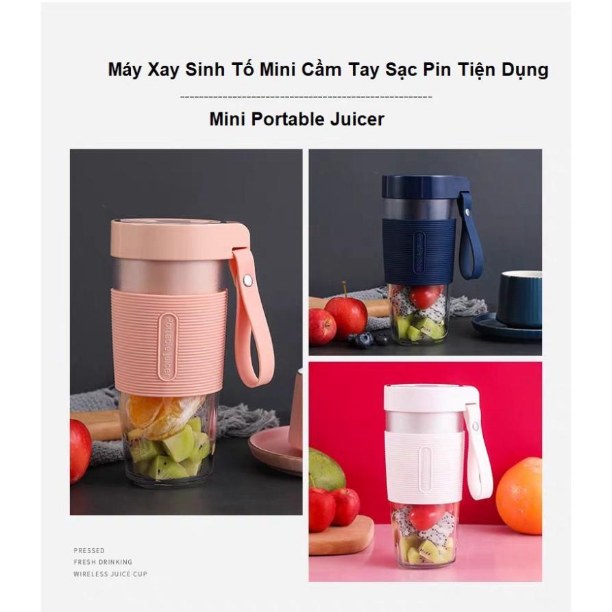 Máy xay sinh tố/ Máy xay cầm tay Portable Juicer sạc pin bằng cổng USB tiện dụng 3 màu hiện đại