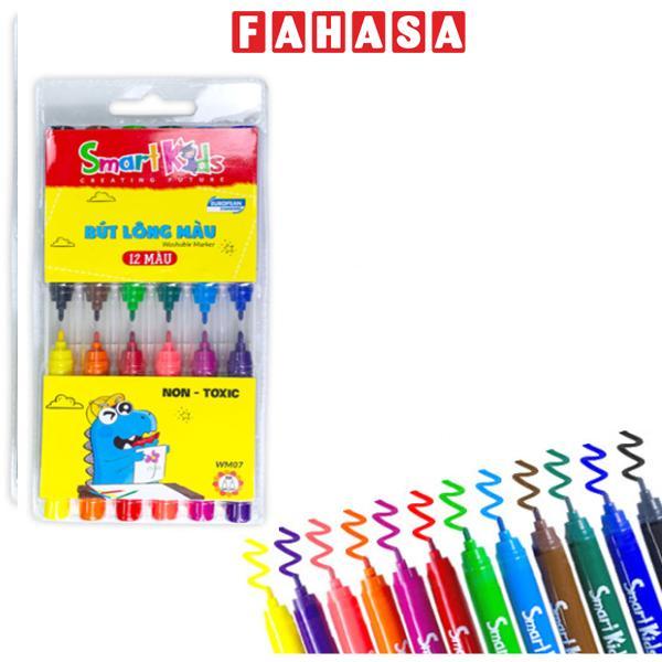 Vỉ 12 Bút Lông Màu Rửa Được - Smart Kids WM07