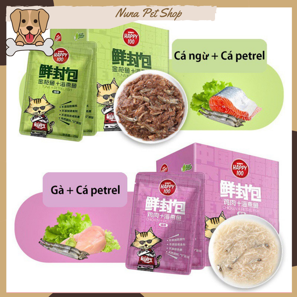 Pate Wanpy Happy 100 cho mèo - Thức ăn ướt cho mèo thơm ngon bổ dưỡng