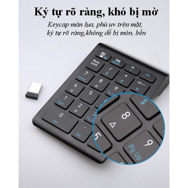 Bàn phím số không dây Dual Mode NEWMEN TK-029S (Bluetooth & 2.4Ghz ) - Hàng chính hãng