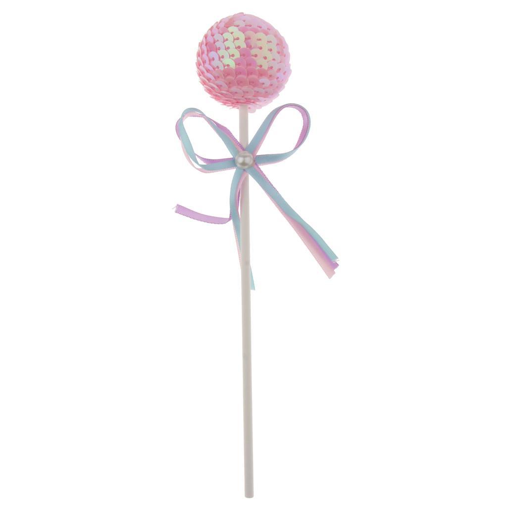 Birthday Party Cake Decoration Colour Sequined Ball Topper Sticks