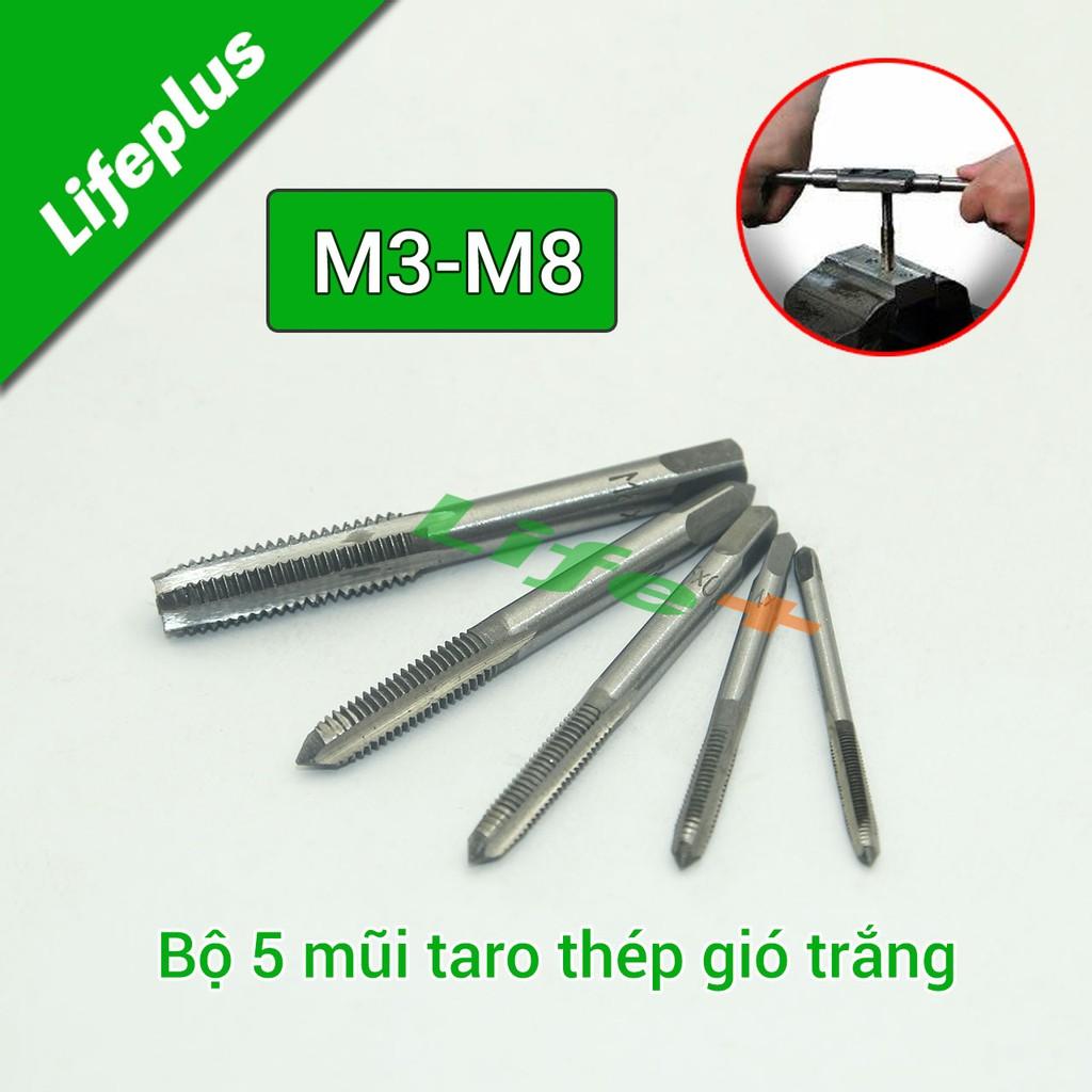Tay quay taro tựng động - Tặng kèm 5 mũi taro từ m3 đến m8