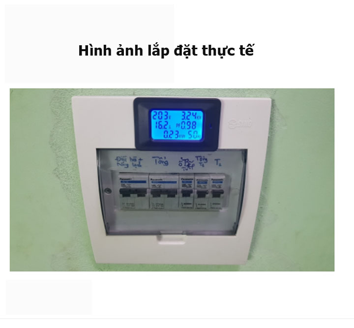 Bộ Công tơ điện tử,Thiết bị đo công suất 100A, đồng hồ điện tử hiển thị 6 thông số 100A