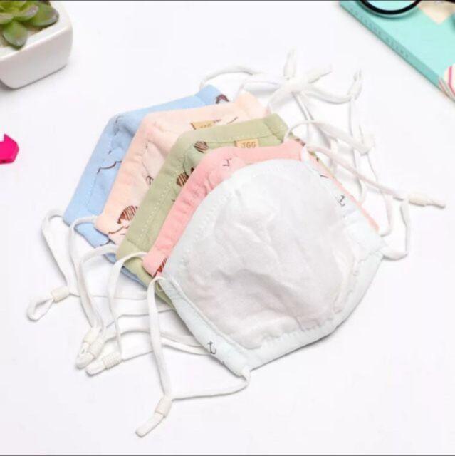 Sẵn Khẩu trang xô xuất nhật túi zip 5 lớp có nút điều chỉnh cho bé