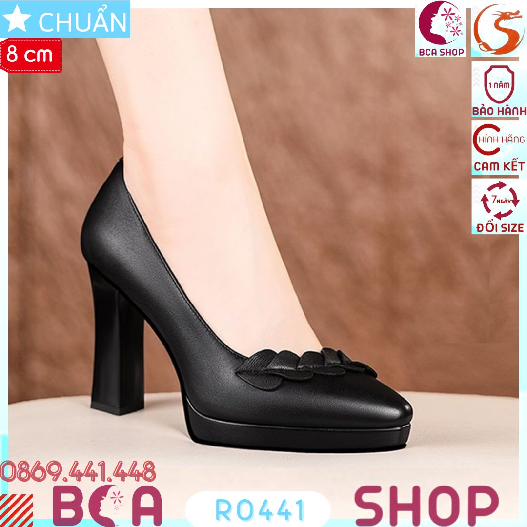 Giày cao gót nữ đẹp đế vuông 8p RO441 ROSATA tại BCASHOP - màu đen