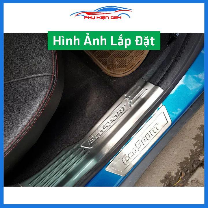Bộ ốp bậc cửa trong ngoài nẹp bước chân Ecosport 2018-2019-2020-2021-2022 Inox chống trầy trang trí xe