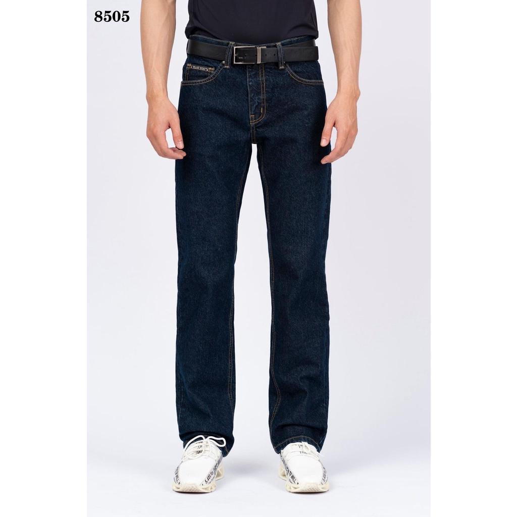 Quần Jean Nam Ống Suông Trung Niên Jeans Cơ Bản Chất Bò Trơn Cotton Cao Cấp
