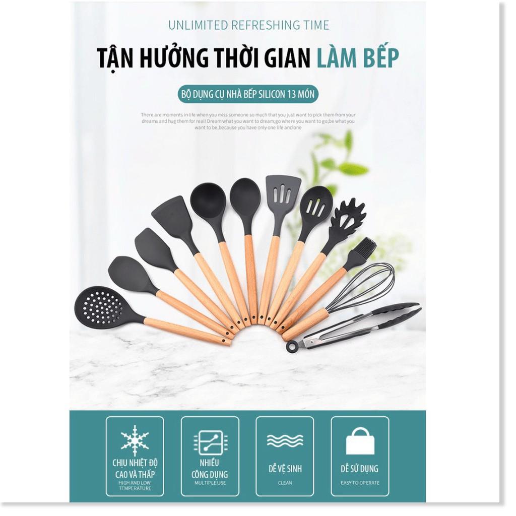 Bộ Dụng Cụ Nhà Bếp Silicon 13 Món