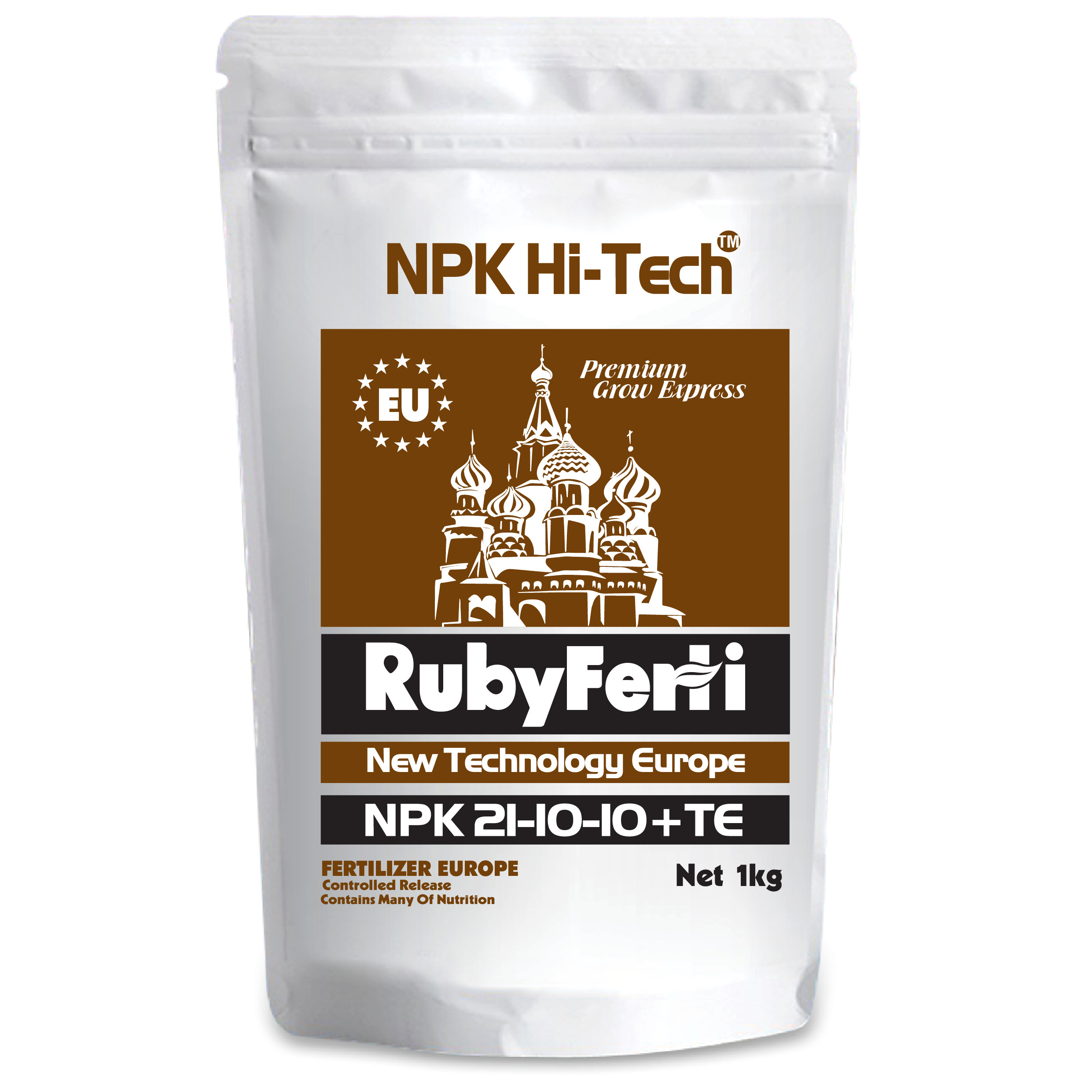 Phân bón NPK Hi-Tech: RubyFerti NPK 21-10-10+TE