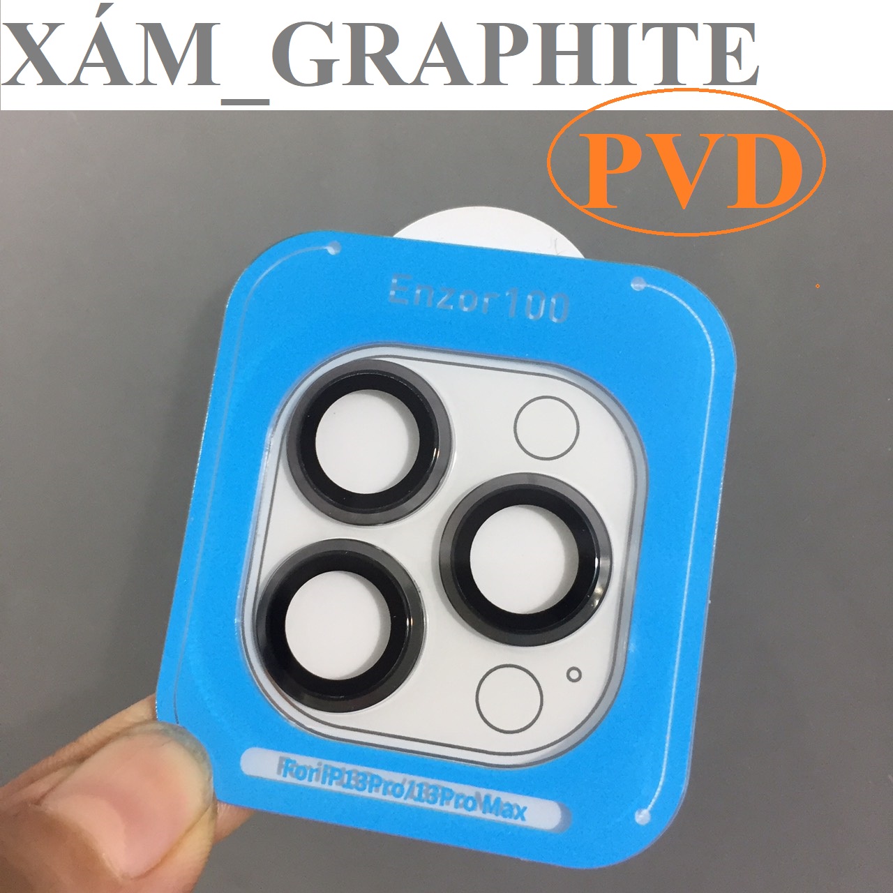 [ iP 13 Pro ; 13 Pro Max ] Cụm cường lực dán camera Kuzoom bản PVD chia tầng _ hàng chính hãng