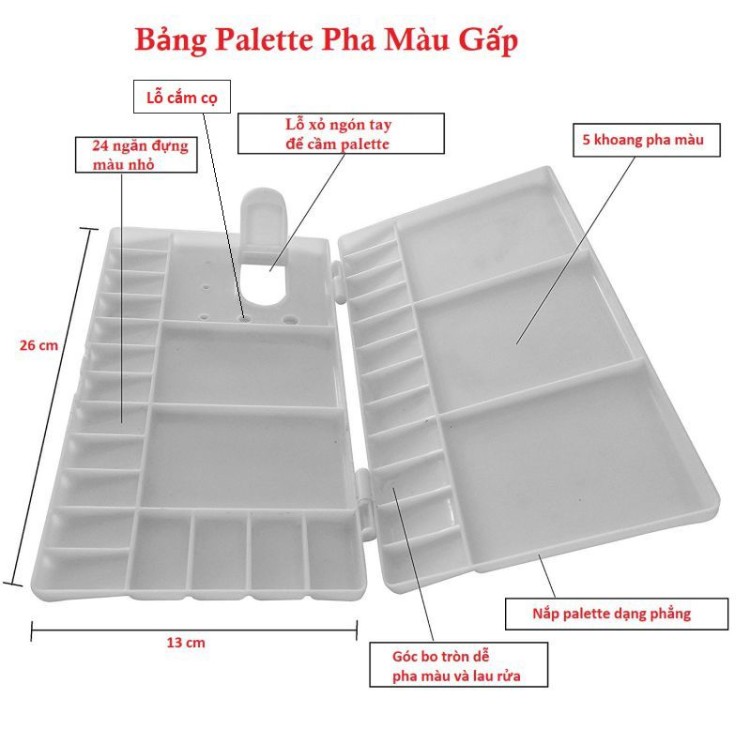 Bảng Palette Khay Pha Màu Gấp