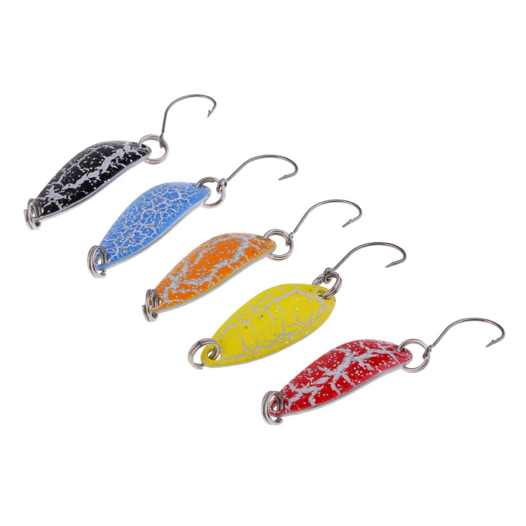 5 Pieces Fishing Lure Bait Metal Hard Baits Fishing Spoon Lure Colorful Tool