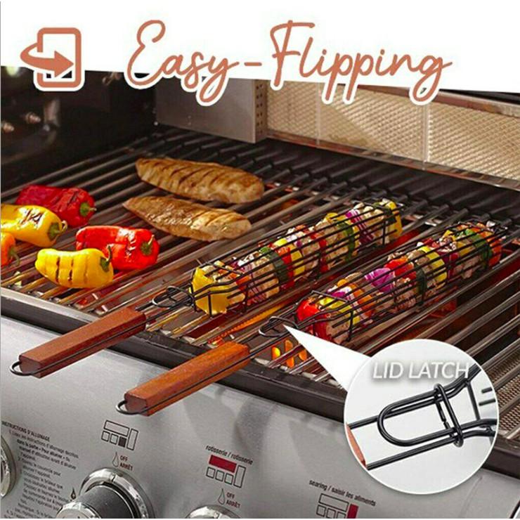 Bộ 4 dụng cụ Grill Baskets Làm Đồ Nướng BBQ phong cách Mỹ Easy Kebab