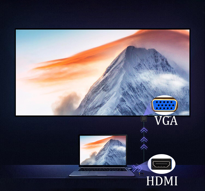 Cáp chuyển tín hiệu HDMI ra màn hình VGA dài 3m có âm thanh, nguồn JH-Z130H