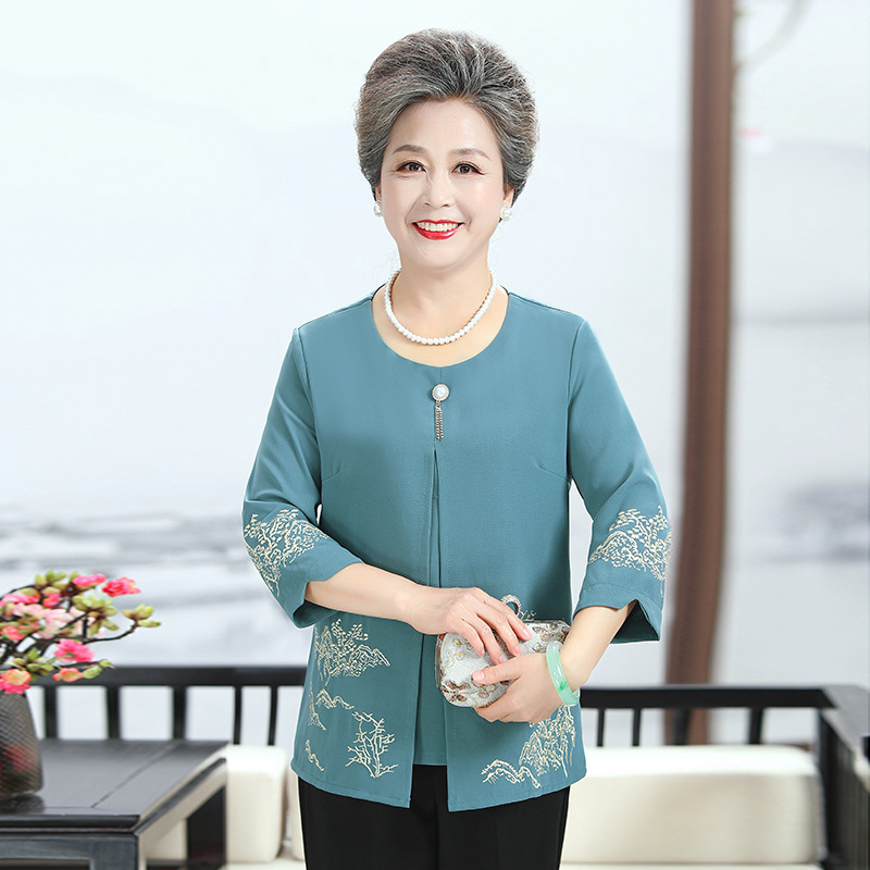 Áo Sơ Mi Hai Mảnh Lịch Sự Cho Bà SM72 - Hàng Quảng Châu Cao Cấp