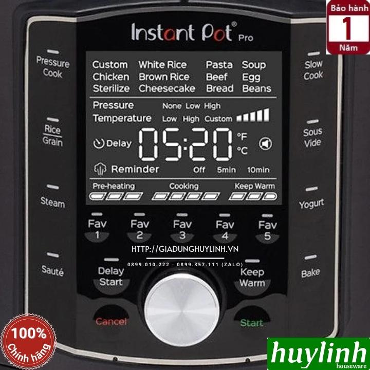 Nồi áp suất điện tử 10 trong 1 Instant POT PRO - 10-in-1 - 5.7 lít - 28 chức năng - Hàng chính hãng