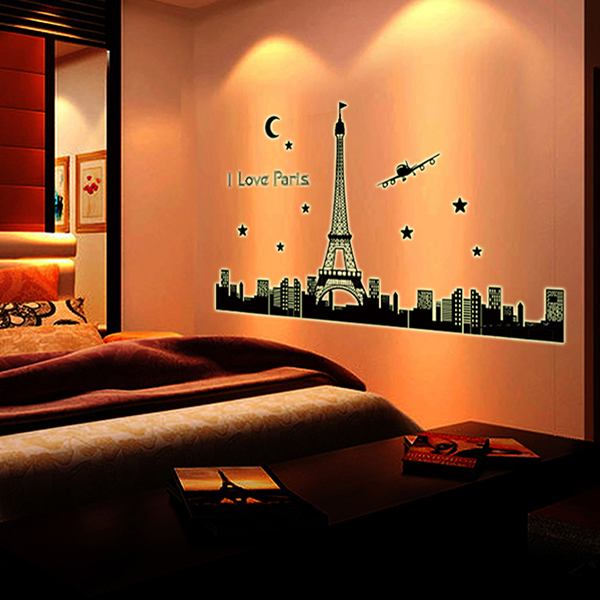 Decal Dán Tường Tháp Pari Dạ Quang Binbin PK230