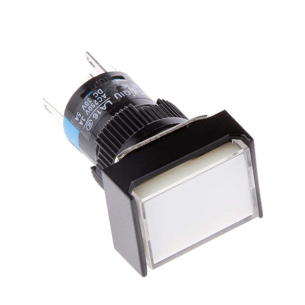2-6pack DC 24V Push Button Momentary Self Reset Rectangle Switch w/ LED Light