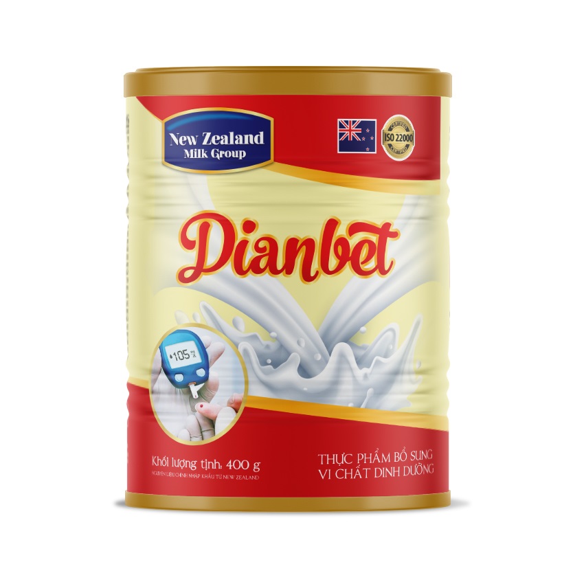 Bộ 3 Lon Sữa bột béo Bổ sung vi chất dinh dưỡng New Zealand DIANBET (3 Lon x 400g) - TẶNG 01 Bình đun siêu tốc 250.000đ