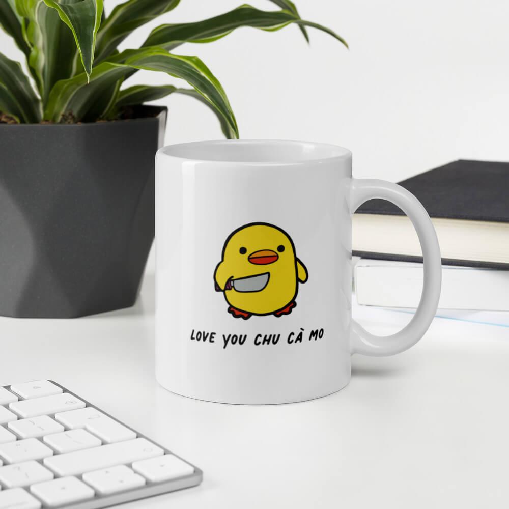 Ly Cốc sứ cao cấp hình Love you chu cà mo dễ thương