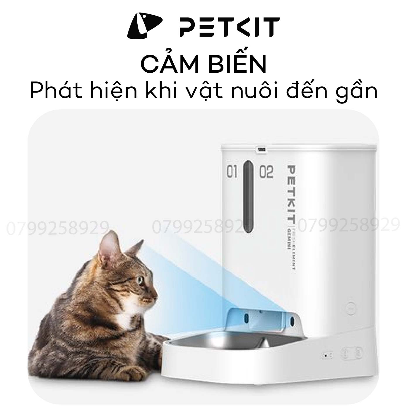 Máy Cho Chó Mèo Ăn Tự Động Petkit Gemini Kết Nối Wifi, Hai Ngăn, Dung Tích 5 Lít