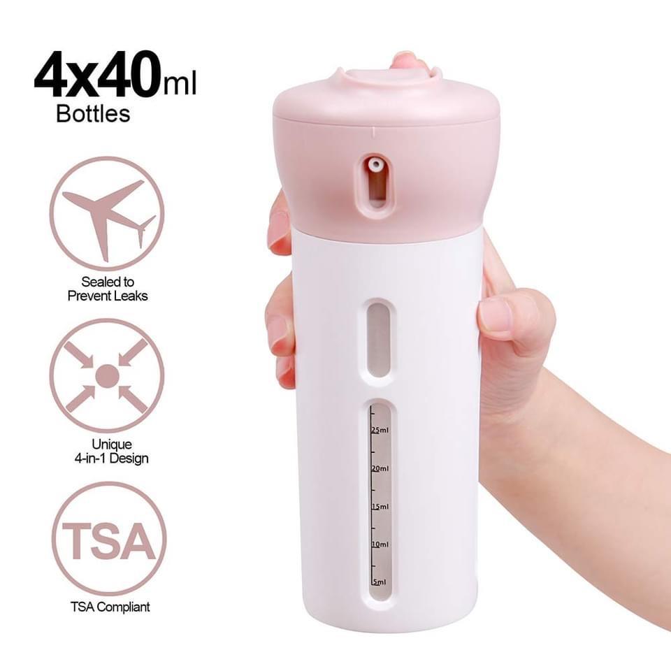 Bình chiết mỹ phẩm du lịch tiện lợi 4-in-1