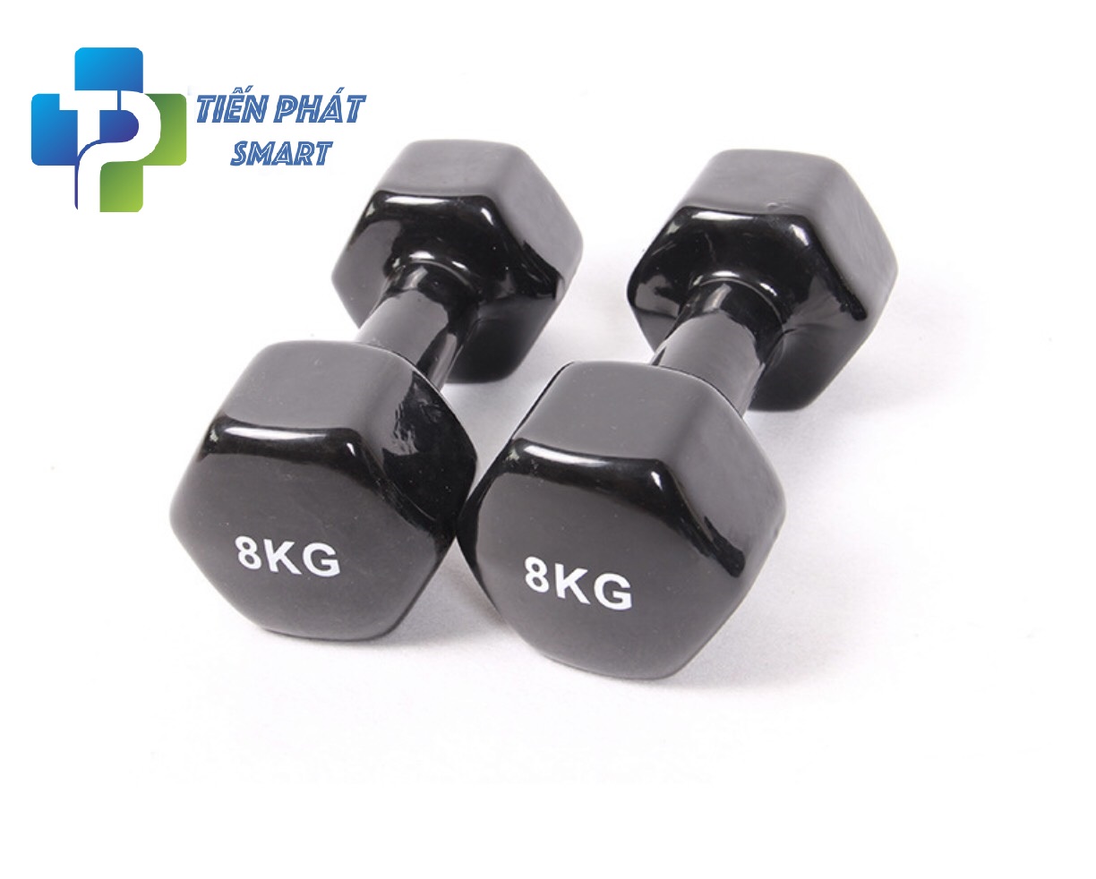 Bộ 2 Tạ Tay 6kg Bọc Cao Su Trơn Lõi Thép Cao Cấp Mầu đen