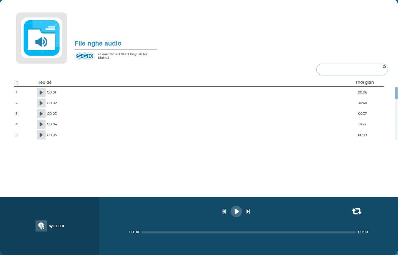 I-Learn Smart Start English for Math 2 File nghe Audio
