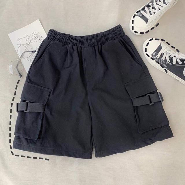 Quần SHORT KAKI TÚI HỘP Dây Kéo Nam Nữ Unisex