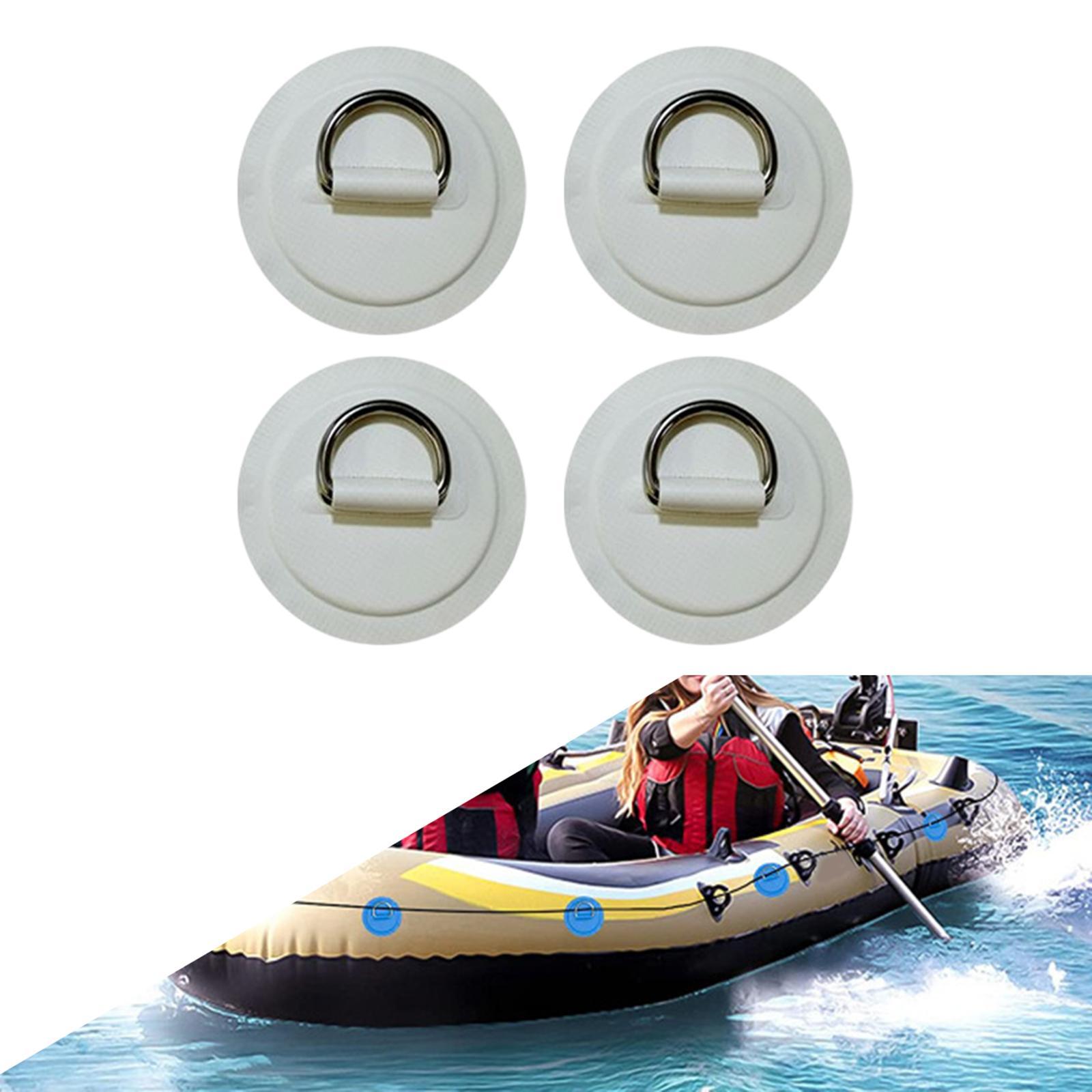 4Pcs D Rings Patch Stainless Steel Cord Buckles for Boat Paddle Board Dinghy