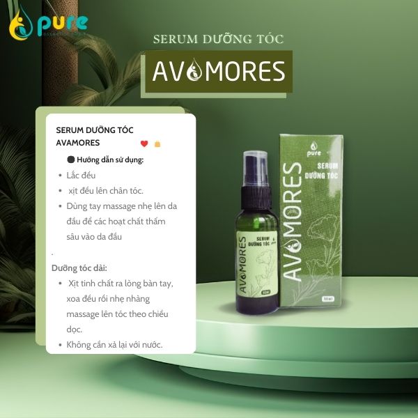 Serum dưỡng tóc Avamores - Tóc chắc khỏe, Không gây bết, Dưỡng da đầu và sợi tóc ngay từ gốc 50ml